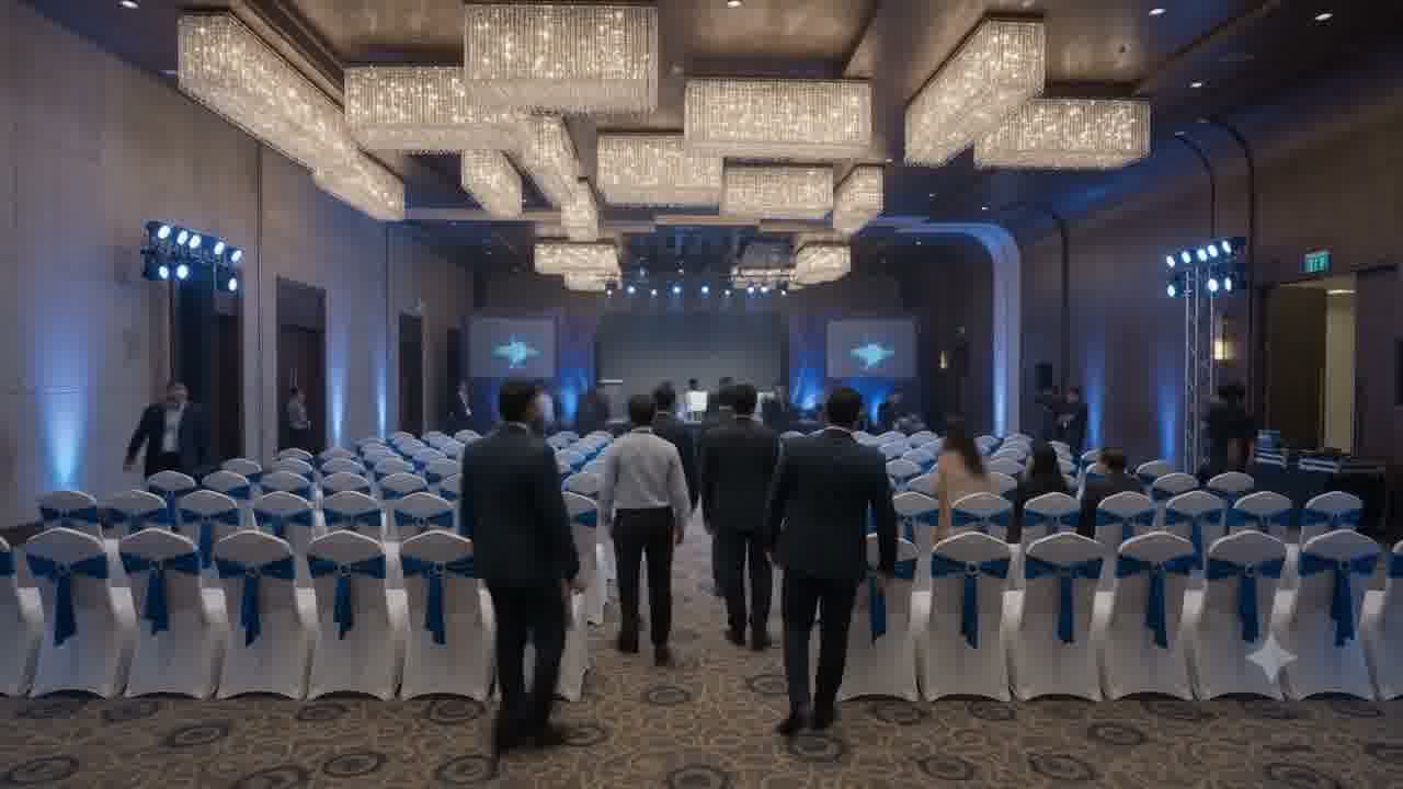 Beachside networking panels during sunset in Goa